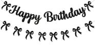 Decorações de festa Ramciyo Black Bow Birthday com banner