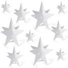 Decorações de festa Sinload 45 peças centrais 3D Star Silver