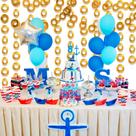 Decorações de festa Suncalla Gold Rings Guirlands de 14 m de comprimento - 4 peças