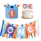 Decorações de festa: tema de 1º aniversário de Bolsome, azul e laranja