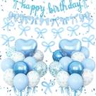 Decorações de festa Vibzox Blue Bow Birthday para meninas e mulheres Decorações de festa Vibzox Blue Bow Birthday para meninas e mulheres