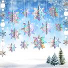 Decorações de Flocos de Neve 3D JULMELON - 15 Unidades - Para Pendurar Decorações de Flocos de Neve 3D JULMELON - 15 Unidades - Para Pendurar