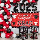 Decorações de formatura KatchOn Class of 2025 vermelhas/pretas 76 unidades