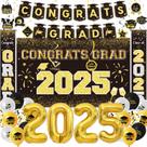 Decorações de formatura Wakeys Class of 2025 Black Gold