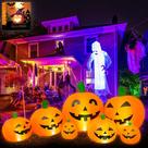 Decorações de Halloween ao ar livre: abóboras infláveis de 2,3 m com LED