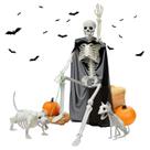 Decorações de Halloween Askill 36 Skeleton com cachorro e gato de 3 pés