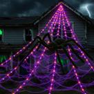 Decorações de Halloween AstoriaNoble Spider Web Lights 16,4 pés