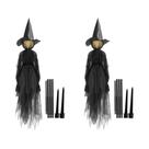 Decorações De Halloween Com Bruxas Coloridas Que Brilham E Ativam Com Som, 3 Peças, Adereços Para