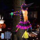 Decorações de Halloween da Solar Witch ILLUMINEW Crashing Witch