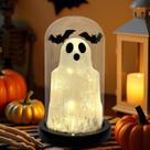 Decorações de Halloween DAZONGE: fantasma iluminado em cúpula de vidro Decorações de Halloween DAZONGE: fantasma iluminado em cúpula de vidro