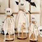 Decorações de Halloween DAZONGE Indoor Set 3 Ghosts on Stand