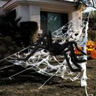 Decorações de Halloween Lovinland Spider Web com aranha gigante