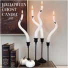 Decorações de Halloween para interiores, pacote com 4 velas fofas Ghost Taper Decorações de Halloween para interiores, pacote com 4 velas fofas Ghost Taper