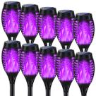 Decorações de Halloween Solar Torch Light Purple, pacote com 10