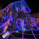 Decorações de Halloween Spider Web Lights ECOHDT 16,4 m com aranha