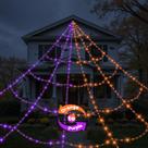 Decorações de Halloween Spider Web Lights Makion 550 LEDs