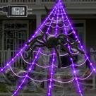 Decorações de Halloween Spider Web Lights Minewish 135 LED roxo