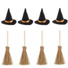 Decorações de Halloween TUDACVTE Mini Chapéus e Vassouras de Bruxa