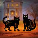 Decorações de Halloween YY Gardenia Black Cat Garden Stake