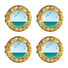 Decorações de janela Beistle Cruise Ship Porthole 38 cm, pacote 4