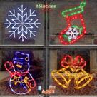 Decorações de luzes de silhueta de janela de Natal Pytopkto 16