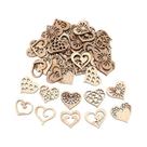 Decorações De Madeira Em Forma De Coração 50pcs Artesanato Em Madeira Para Casamento, Festa,
