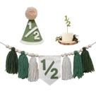 Decorações de meio aniversário Cuvaho Sage Green para menino