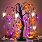 Decorações de mesa de Halloween Mosoan 45cm 36 LED Willow Tree Decorações de mesa de Halloween Mosoan 45cm 36 LED Willow Tree