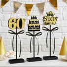 Decorações de mesa, placas de madeira do 60º aniversário da Sereliy (3 unidades) Decorações de mesa, placas de madeira do 60º aniversário da Sereliy (3 unidades)