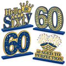Decorações de mesa RUMIA Happy 60th Birthday Blue Vintage Decorações de mesa RUMIA Happy 60th Birthday Blue Vintage