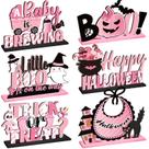 Decorações de mesa Threehoney Halloween Little Boo Pink x6