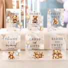 Decorações de mesa Vercraft Bear Baby Shower, 6 peças com suporte