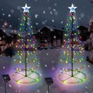 Decorações de Natal ao ar livre Solar Spiral Tree 74 cm, pacote com 2