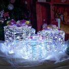 Decorações de Natal, caixas de presente iluminadas, conjunto de 3 emblemáticas
