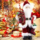 Decorações de Natal de Papai Noel Uten 12 com bolsa de presentes e meias