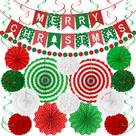 Decorações de Natal Heartome 28PCS Banner Paper Fans Set