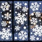 Decorações de Natal Ivenf Snowflake Window Flings x8 Sheets