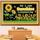 Decorações de quadro de avisos fazem girassol voltar às aulas