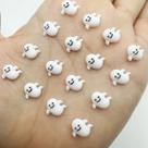 Decorações De Unhas Kawaii De Halloween, 20 Peças De Fantasmas Mini Em Resina Para DIY, Figuras Para