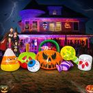 Decorações exteriores infláveis de Halloween 3m Pumpkin Ghost