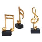 Decorações musicais Notakia Music Note Gold Resin, conjunto de 3
