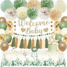 Decorações para chá de bebê Bolake Sage Green, gênero neutro