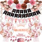 Decorações para Festa de Aposentadoria Bluegogo - Rose Gold - 63 Peças