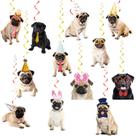 Decorações suspensas MMBDAMAI Pug Dog Party Supplies x24