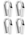 Dedal para cabo de fio QWORK 304 de aço inoxidável de 12 mm (pacote com 4)