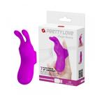 Dedeira Vibratória Recarregável Formado Coelho com 7 Modos de Vibração - PRETTY LOVE FINGER BUNNY