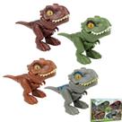 Dedo mordendo dinossauro conjunto móvel tiranossauro simulação dinossauro modelo toy4pcs encaixotado