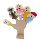 Dedoches Familia Branca Loira Contar Histórias Brinquedo em Feltro Lúdico