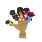 Dedoches Família Negra Contar Histórias Brinquedo em Feltro Lúdico
