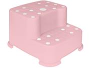 Degrau Duplo Rosa Bebe Criança Infantil Antiderrapante 18018 Buba